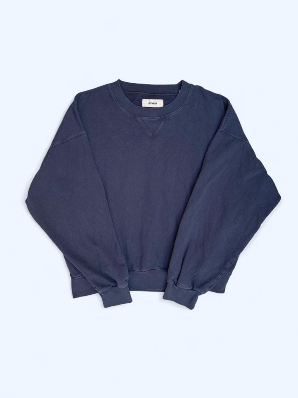 Buck Mason Men's Navy Crewneck Sweatshirt streetwear preppy classic minimalist L